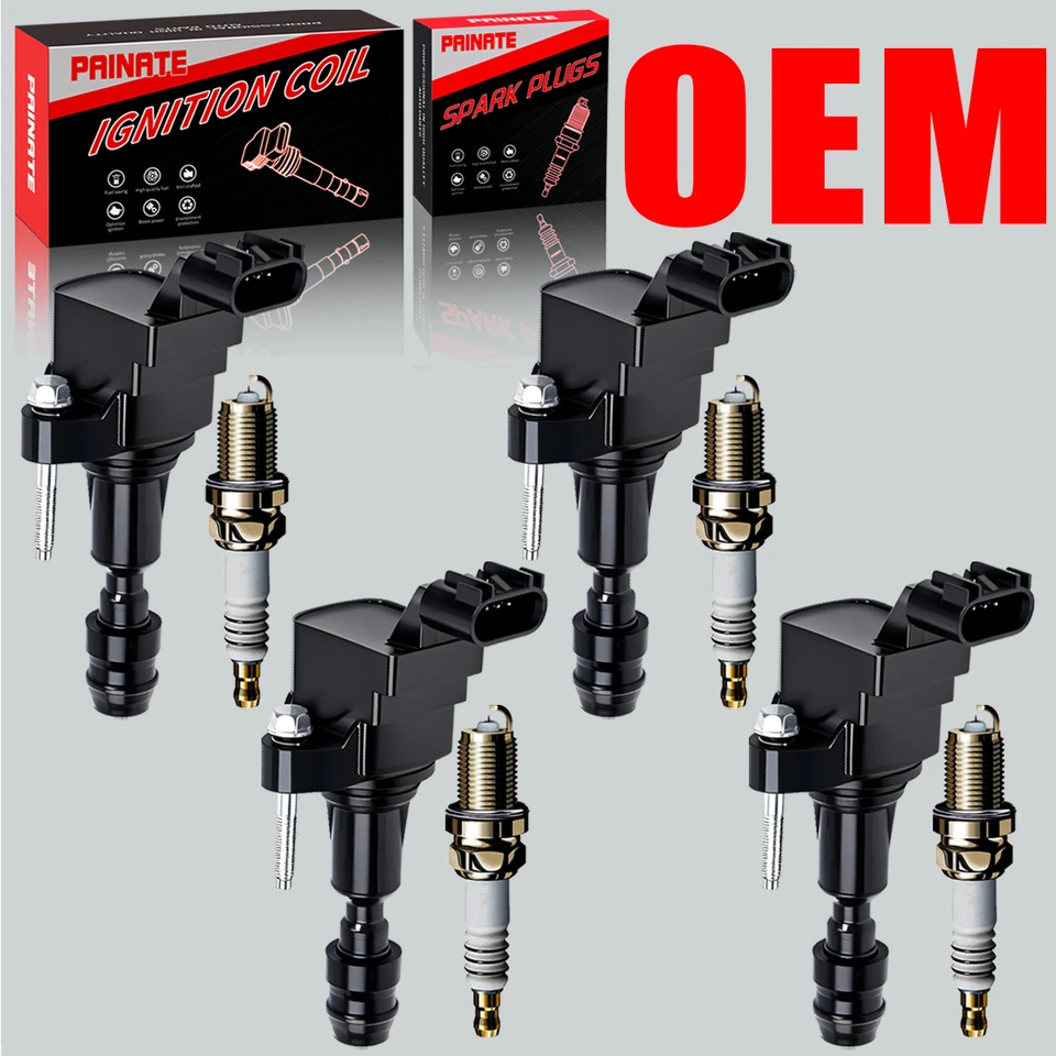 4X OEM Brand Ignition Coil & Iridium Spark Plug For Chevy Cobalt Buick 2.4 UF491 - Image 1 of 4