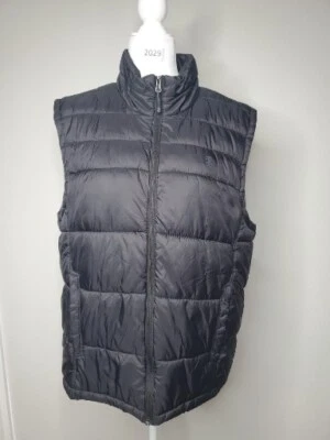 Izod Mens Full Zip Puffer Vest Jacket Black Size Large L Pockets Mock Neck - Image 1 of 4