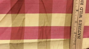 Fabric Plaid Check Gold Yellow & Pink Red Checkered 23" Long Sewing Tartan DIY - Picture 1 of 2