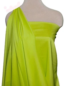 STRETCH POLYESTER LINING FABRIC BRIGHT LIME  45" BLOUSES SUITS, - Picture 1 of 1