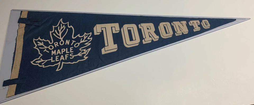 Amazing Vintage 1950's Toronto Maple Leafs Hockey Pennant!!! - Image 1 of 1