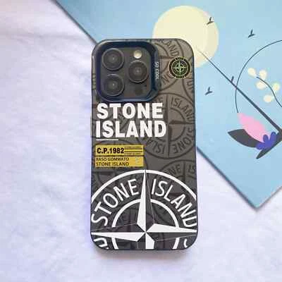 📱 Coque iPhone Stone Island Noir Modèles X XS XR - 11 à 17 Plus Pro Max Air