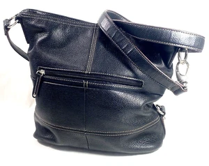 Tignanello Pebbled Black Leather Bag Adjustable Crossbody/Shoulder Strap - Picture 1 of 21