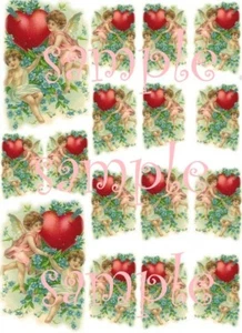 Vintage Valentine Victorian Cherub Waterslide Decal - Picture 1 of 1