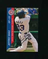 2015 South Bend Cubs Choice #33 Jeffrey Baez signed autograph  SWSW6