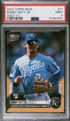 2022 Topps NOW Bobby Witt Jr. Rookie RC Gold 1/1 PSA 9 Royals - Image 1 of 2