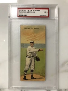 1911 Mecca Double Folders T201 Russ Ford Otis Johnson PSA 3 VG - Bild 1 von 2