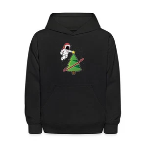 Astronaut Decorating Christmas Tree Space Design Kids' Hoodie - Picture 1 of 10