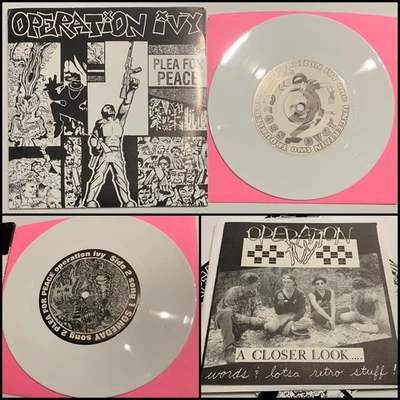 OPERATION IVY Plea For Peace 7” White Vinyl Book 1st Press-Rancid Green Day NOFX - Image 1 of 4