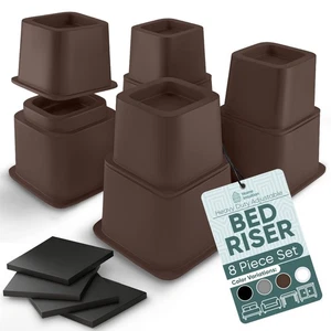 Home Intuition Heavy Duty Adjustable Bed Risers Furniture Riser 3 5 or 8-Inch... - Picture 1 of 8