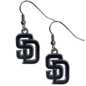 San Diego Padres Dangle Earrings (Zinc) MLB Licensed Baseball Jewelry - Picture 1 of 3