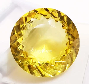Bellissima pietra preziosa sfusa forma tonda quarzo giallo 92,50 ct - Foto 1 di 7