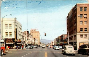 Street View Wenatchee Washington cartolina droga entusiasmante, auto cascadiane 1958 - Foto 1 di 2