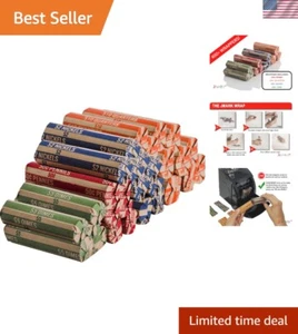 400-Pack Coin Roll Wrappers - Eco-Friendly ABA Standard Kraft Paper Assortment - Picture 1 of 9