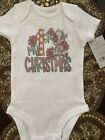Adorable, Carter's "My 1St Christmas Bodysuit One Piece White. 3 Mths