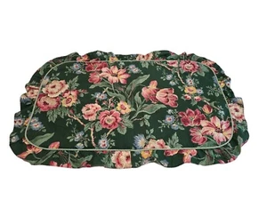 Vintage Cannon Floral Print Pillow Shams Cottage Romance Dark Green - Picture 1 of 4
