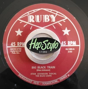 STAN JOHNSON 45 RE-SIX WHITE HORSES/BIG BLACK TRAIN- RUBY 1957 GREAT ROCKABILLY - Imagen 1 de 1