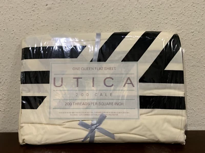 Utica J. P. Stevens Impact II Black Queen Flat Sheet Bob Burger Collection 1986 - Image 1 of 4