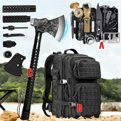 MARKENLOS TOMAHAWK Außen Notfall Survival Gear Kit Outdoor Set Beil Axt Camping Überleben