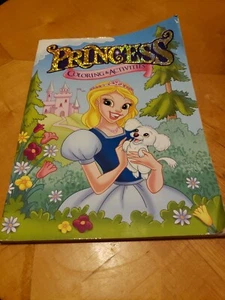 GLITTER EMBOSSED PRINCESS COLORING AND ACTIVITIES BOOK GIRL PUPPY DOG - Imagen 1 de 6