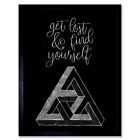 Get Lost Find Yourself Triangle Geometric 12X16 Inch Framed Art Print