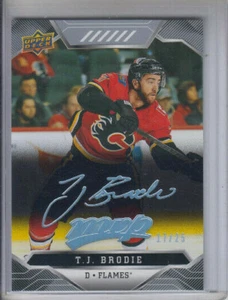 19/20 UD MVP Calgary Flames T.J. Brodie Super Script card #173 Ltd #17/25 - Picture 1 of 2