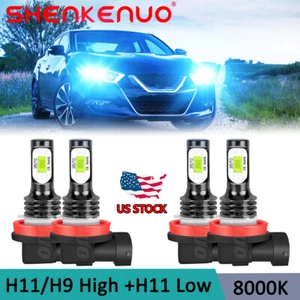 H11+H11 8K LED Headlight Kit Hi/Lo Beam Bulbs 2400LM For 2016-2018 Nissan Maxima - Picture 1 of 12