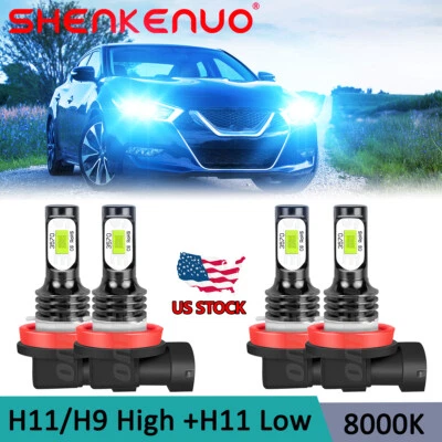 H11+H11 8K LED Headlight Kit Hi/Lo Beam Bulbs 2400LM For 2016-2018 Nissan Maxima - Image 1 of 4