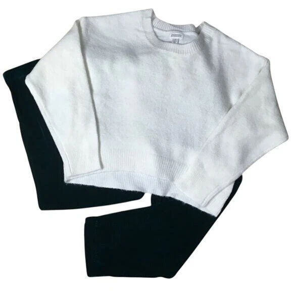 Conjunto de suéter y pantalones de terciopelo para niñas Gymboree - talla 3T, suéter blanco alto-bajo y Em Foto 1 de 4