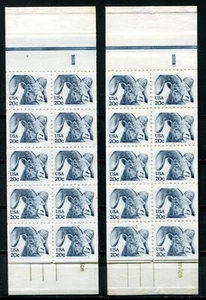 UNITED STATES 1982, "BIGHORN" Scott 1949a 2 SLIGHTLY DIFFERENT BOOKLETS , MNH - Picture 1 of 2