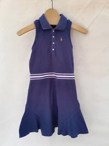 Polo Ralph Lauren Dress Girls 7 Blue Embroidered Logo 100% Cotton - Picture 1 of 12