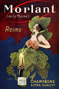 White Grapes Breastfeeding Champagne Morlant French Vintage Poster Repro FREE SH - Picture 1 of 1