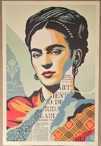 Shepard Fairey HAND SIGNED Frida Khalo Art Print The Woman Who Defeated Pain - Picture 1 of 7