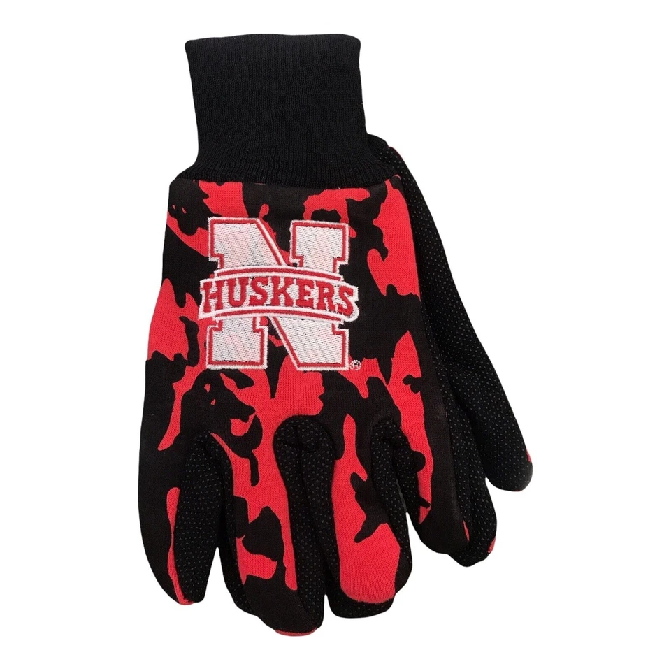 NCAA Nebraska Cornhuskers Red Camo Utility Gloves - Image 1 of 1