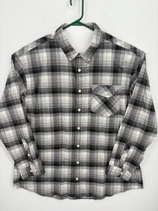 Duluth Trading Herren schwarz & weiß Button Down Flanellhemd, Größe 2XLT TALL - Bild 1 von 7