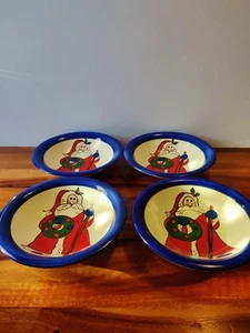  Libbey Santa Claus set of  4 plates  Perfect for Christmas season . - Picture 1 of 10