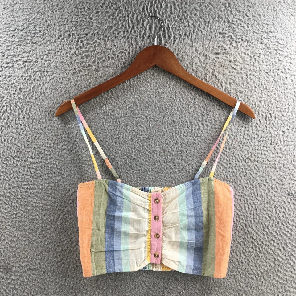 Camiseta sin mangas Billabong Lets Go Crop Cami para mujer S a rayas múltiples informal Foto 1 de 4