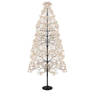 1.8m Christmas Pre Lit Firework Tree 2250 Copper Gold Micro LEDs, Black Frame - Picture 1 of 8