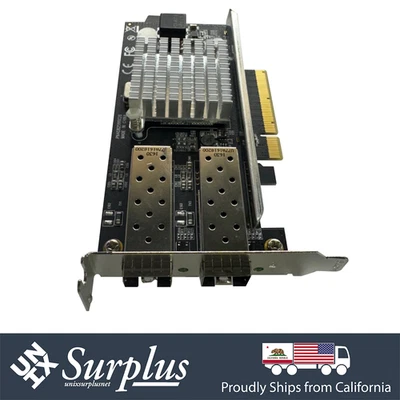 Dual Port 10Gb SFP+ NIC PCIe Fiber Intel 82599 Chipset Network Card Low Profile - Image 1 of 4