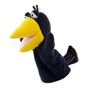Títeres de mano cuervo acción marioneta niños cuervo mano marioneta conjunto con boca de trabajo - Imagen 1 de 12
