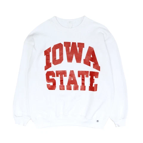 Vintage Iowa State Cyclones Sweatshirt Crewneck Size Large White NCAA 90s Cover