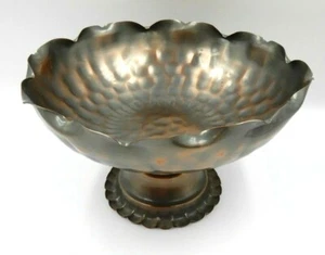 VINTAGE GREGORIAN COPPER METAL COMPOTE / FOOTED BOWL, MADE IN USA - Picture 1 of 10