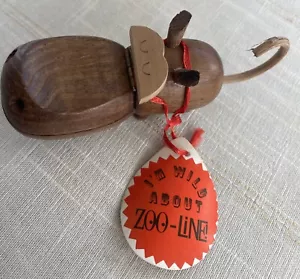 Zoo Line 1959 Teak Hippopotamus Danish Artist Kay Bojesen Trinket Keeper NEW TAG - Picture 1 of 13