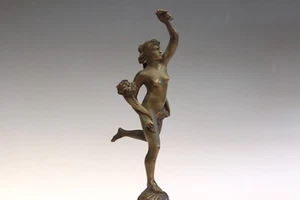 Antigua figura francesa de bronce Grand Tour desnuda victoria triunfo mármol base estatua - Imagen 1 de 13