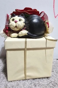 Vintage Sankyo Spieluhr Weihnachten Katze - Bild 1 von 5