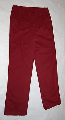 Pantalones Tejidos Niñas Borgoña Oscuro Caquis Chinos A Medida Pkts Traseros TALLA 12 14 16 Foto 1 de 3