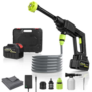 Portable Cordless Electric High Pressure Water Spray Gun Car Washer Cleaner Tool - Picture 1 of 10