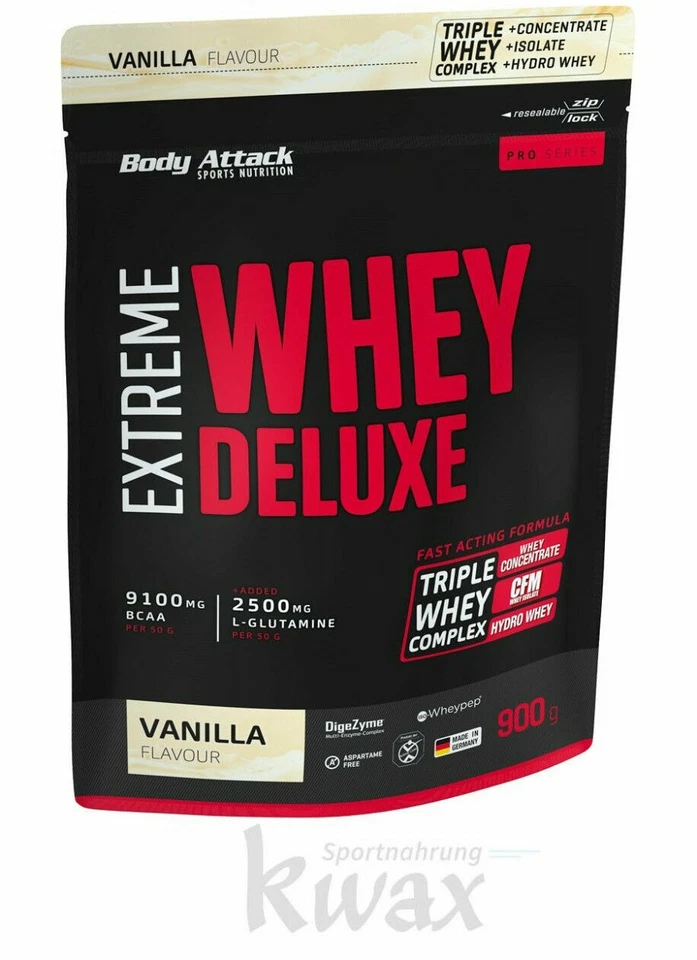 (EUR 41,00/kg) Body Attack Extreme Whey Deluxe 900g Protein Eiweiß
