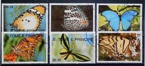 Sao Tome & Principe Butterflies 1990 Used Full Set A19P25F82 - Picture 1 of 1
