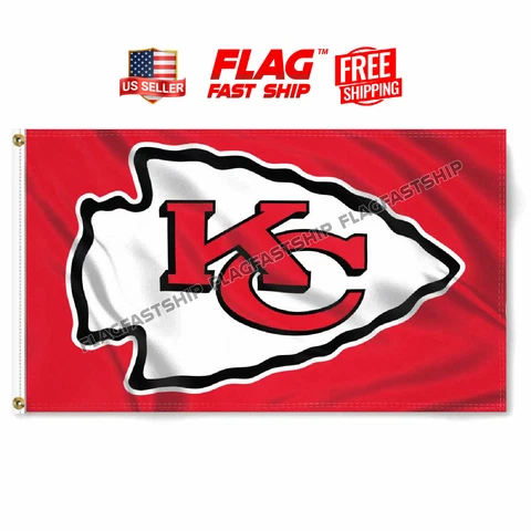 Kansas City Chiefs 3x5 Flag Man Cave Flag New Banner KC FREE Shipping US Seller Cover